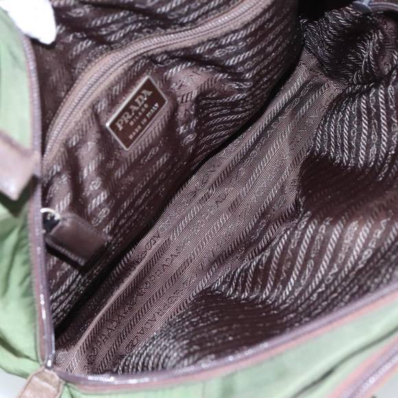 PRADA Shoulder Bag Nylon Leather Khaki Brown Silver Auth bs20160 - Picture 11 of 16